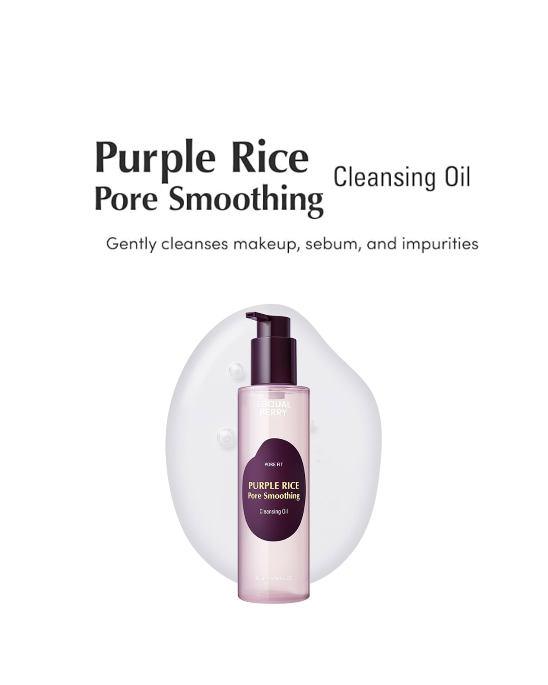 EQQUALBERRY Purple Rice Pore Smoothing Cleansing Oil