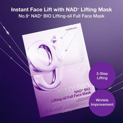 No. 9 NAD Bio Lifting-sil Full Face Mask - 4 Sheet Masks + Lifting Band