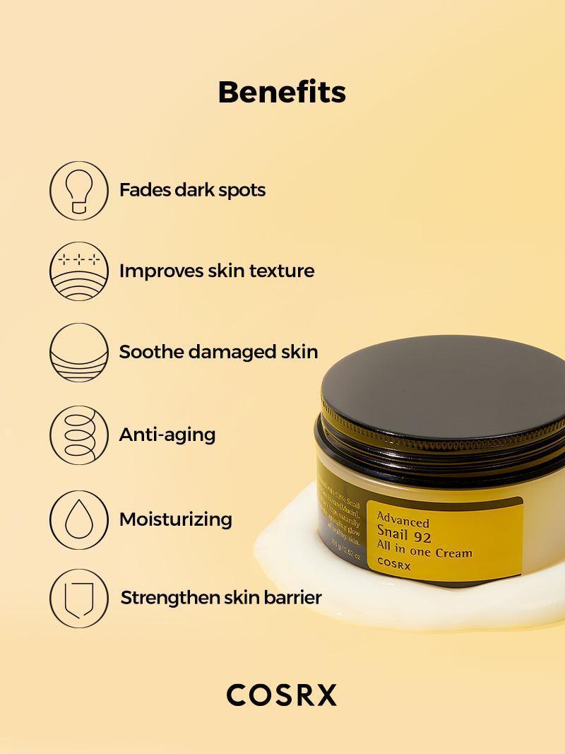 COSRX Advanced Snail 92 Cream - Repairs, Hydrates & Reveals Radiant Skin